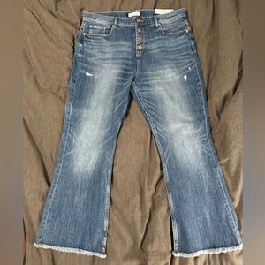 LOFT High Waist Flare Crop Jeans